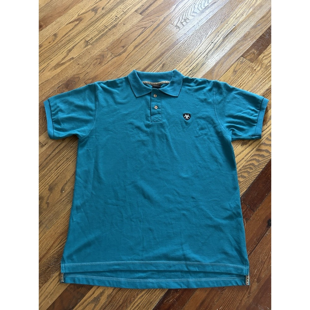 Ariat Rebar FR Polo Shirt Blue Men's Size Large Work Wear Fire Resist Western